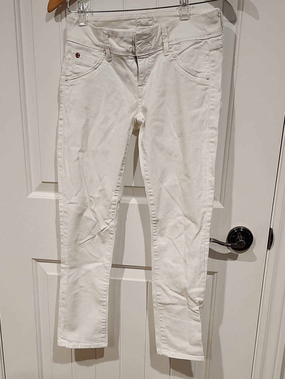 Hudson Jeans White Skinny Stretch Denim